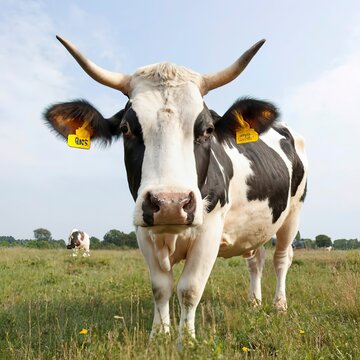 Holstein cow on white background
