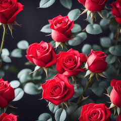 Red rose flowers sunlight bright background