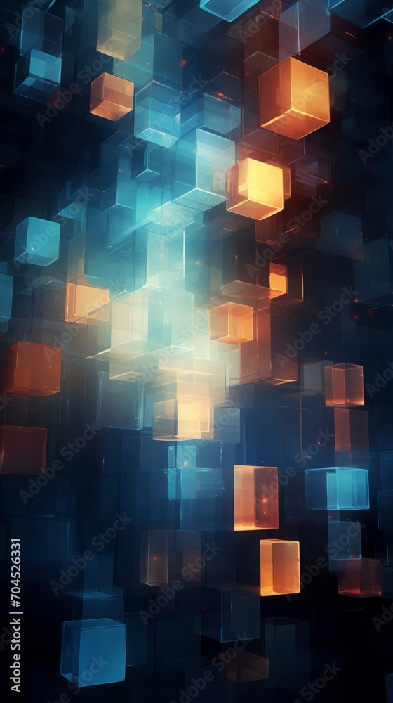 Aufkleber abstract digital cyber background, big data code matrix futuristic, digital art style, illustration 