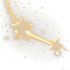 golden star with flakes and glitters all around