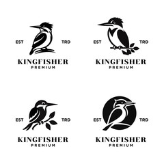 Kingfisher bird logo icon design illustration