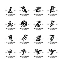 Kingfisher bird logo icon design illustration