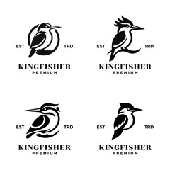 Kingfisher bird logo icon design illustration