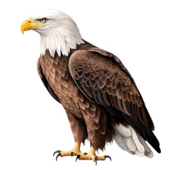 American bald eagle. Isolated on transparent background. AI generated.