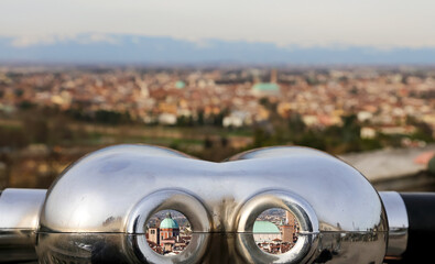 binoculars with view of the Vicenza city