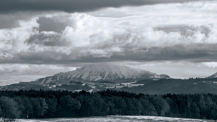 Cloud covering the mountain somewhere in Austria