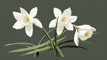 Blooming spring white snowdrops background. International happy womens mothers day, 8 March, Easter concept. White spring flowers illustration for greeting card, banner, post, poster..