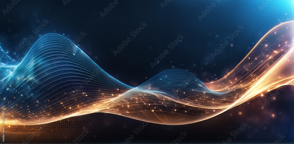 Poster digital business abstract wave technology background the futuristic realm with this captivating wallpaper, the mesmerizing wave of science , creating a visual network of innovation