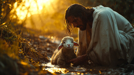 Jesus sucht das verlorene Schaf