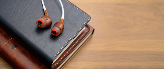 Executive accessories set against a rich, brown leather backdrop, defining corporate chic, business background