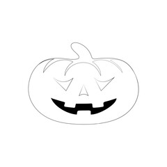 Pumpkin halloween cartoon. Pumpkin on white background. The main symbol of the Happy Halloween holiday. Orange pumpkin with smile for your design for the holiday Halloween. Vector illustration.