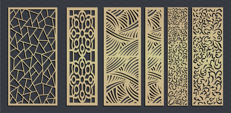 Set vector arches, eps,arch design for laser, plasma and cnc cutting. Oriental arabic patterns.Interior partition panels