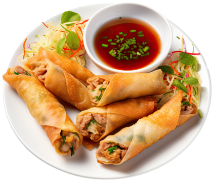 Spring Rolls illustration PNG element cut out transparent isolated on white background ,PNG file ,artwork graphic design.