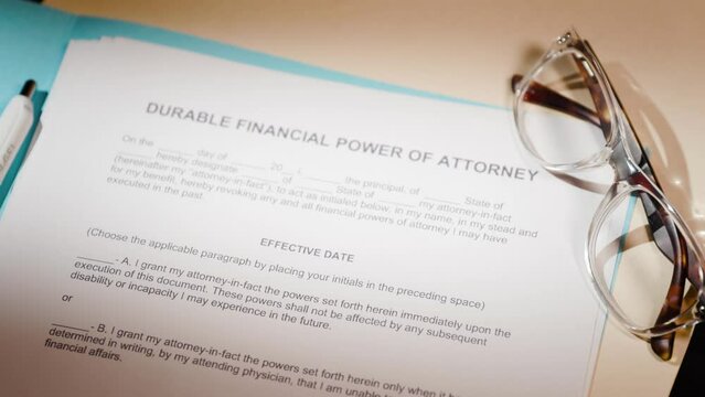 Financial power of attorney business document form