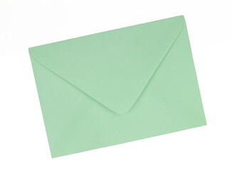 Big green blank envelope isolated on white background