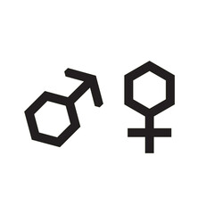Gender icon and male female symbol vector silhouette
