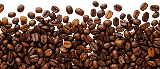 Coffee beans border illustration PNG element cut out transparent isolated on white background ,PNG file ,artwork graphic design.