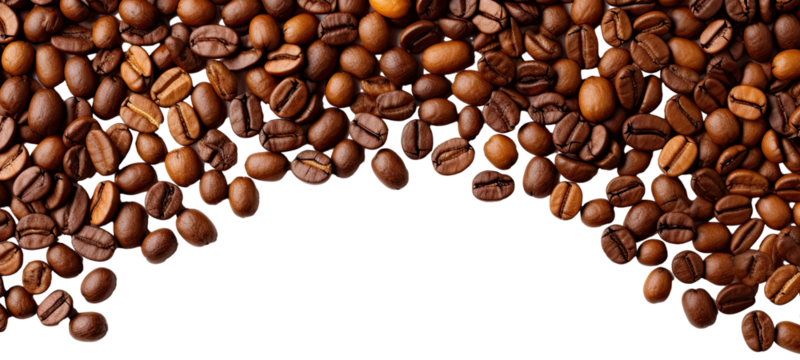 Coffee beans border illustration PNG element cut out transparent isolated on white background ,PNG file ,artwork graphic design.