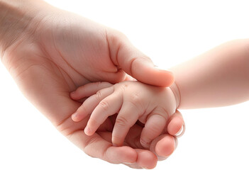 Hand Holding Baby Hand illustration PNG element cut out transparent isolated on white background ,PNG file ,artwork graphic design.