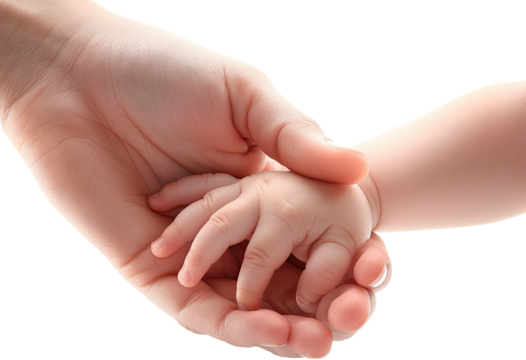 Hand Holding Baby Hand illustration PNG element cut out transparent isolated on white background ,PNG file ,artwork graphic design. - Powered by Adobe