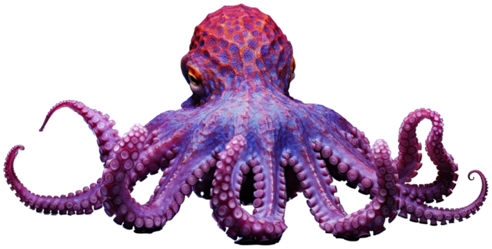 Octopus illustration PNG element cut out transparent isolated on white background ,PNG file ,artwork graphic design.