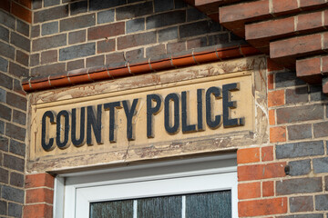 County Police Sandstone Sign in Thatcham Berkshire