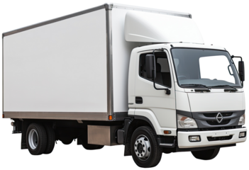 white delivery truck illustration PNG element cut out transparent isolated on white background ,PNG file ,artwork graphic design.