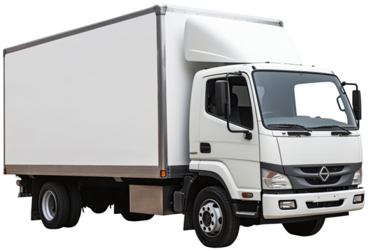 white delivery truck illustration PNG element cut out transparent isolated on white background ,PNG file ,artwork graphic design.