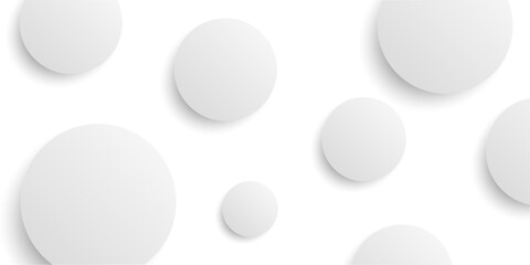 Light background with white balls, ball in empty space. White abstract 3d round spheres. Background with neumorphism circles. Geometric design circle shapes, abstract 3D circle white wallpaper