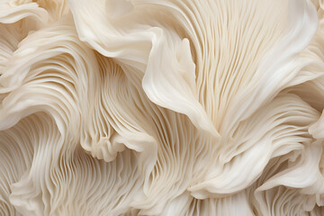 Underside of white oyster mushroom background - obrazy, fototapety, plakaty