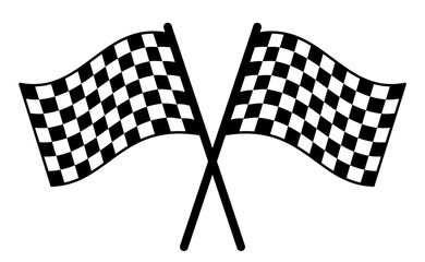 Checkered flag for car racing, two crossed sport racing flags - vector
