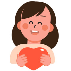 Boy and girl hold gifts to give to each other on Valentine's Day. SGV