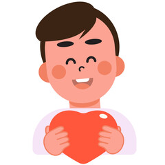 Boy and girl hold gifts to give to each other on Valentine's Day. SGV