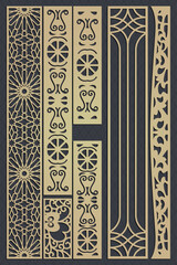 Set vector arches, eps,arch design for laser, plasma and cnc cutting. Oriental arabic patterns.Interior partition panels