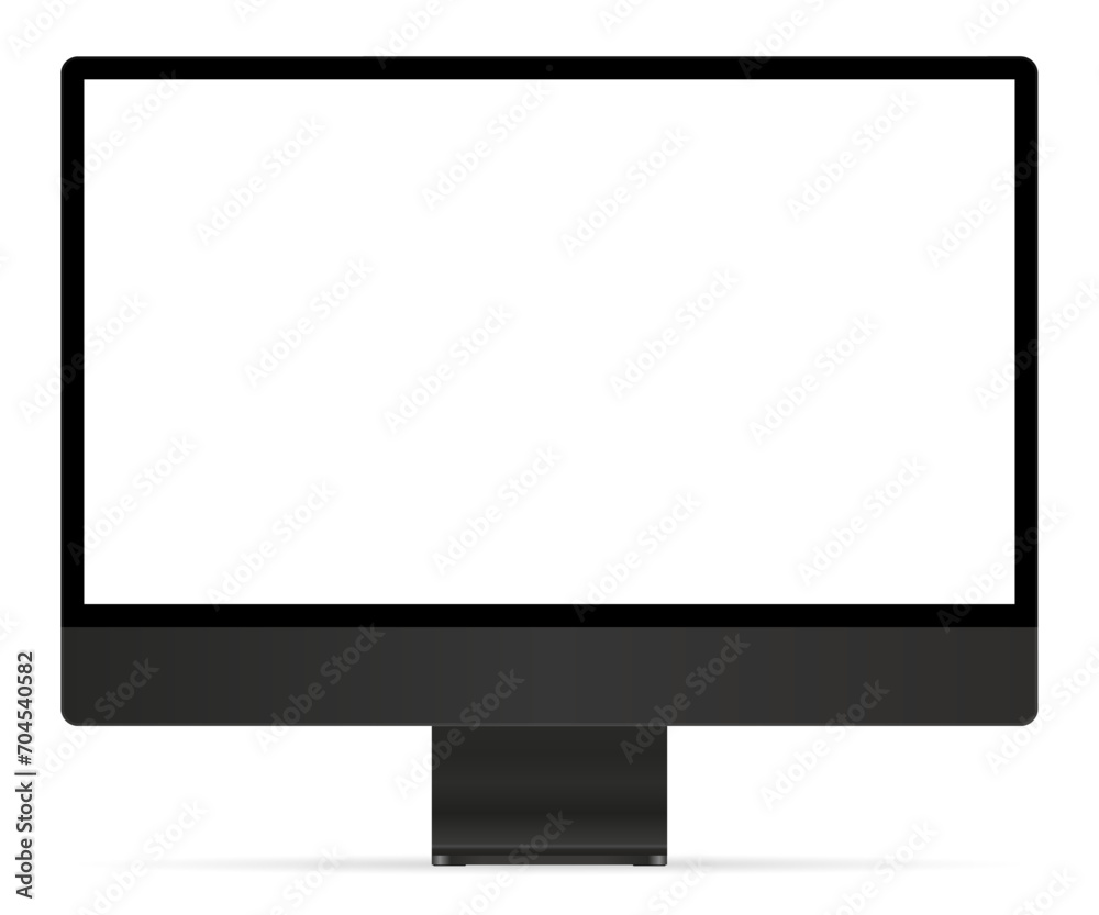 Aufkleber Computer black monitor with empty display, device screen mockup, blank screen - stock vector