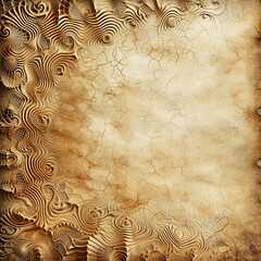 Abstract grunge background with ornament on old paper texture. Generated AI.