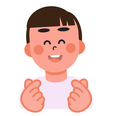 Boys and girls express their love in heart-shaped sign language on Valentine's Day. SVG