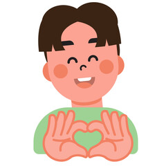 Boys and girls express their love in heart-shaped sign language on Valentine's Day. SVG