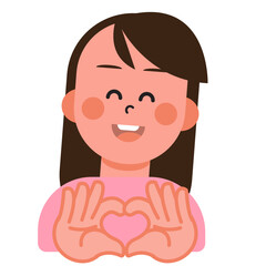 Boys and girls express their love in heart-shaped sign language on Valentine's Day. SVG