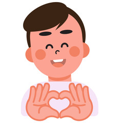 Boys and girls express their love in heart-shaped sign language on Valentine's Day. SVG