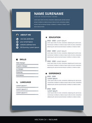 Obraz premium Professional Resume CV vector Graphic Template
