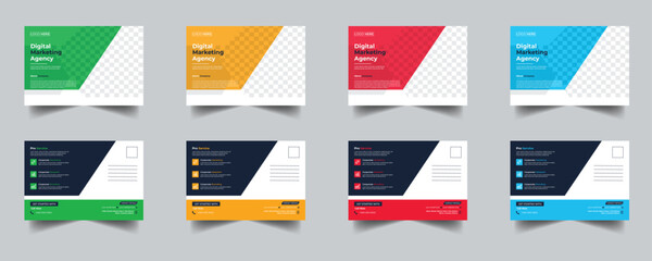 Modern Creative Corporate Post Card Template, Vector Template for Opening Invitation Editable, Professional Business Postcard Design, Event Card Design, Invitation Design, Direct Mail EDDM Template