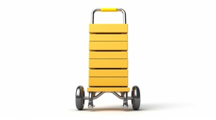 Hand truck with paragraph symbol isolated on white background.Generative AI