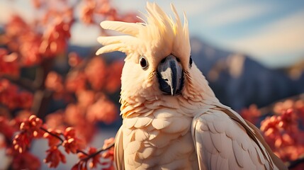 Close-up of a cockatoo bird generative ai