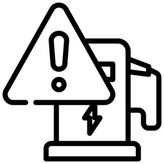 charging station ev caution warning exclamation simple line