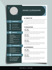 Obraz premium Professional Resume CV vector Graphic Template