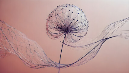 Futuristic creative abstract  flower illustration as beauty innovation concept. AI generated image, ai