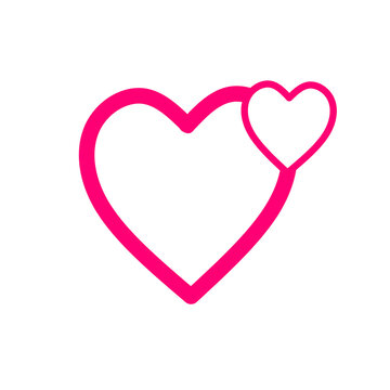 Icon of pink heart isolated on Transparant background