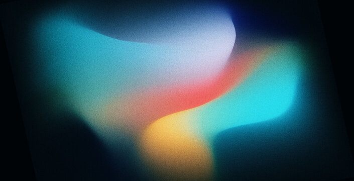 Fototapeta 4K Beautiful color gradient background with noise. Abstract pastel holographic blurred grainy gradient banner background texture Colorful digital grain soft noise effect Nostalgia, vintage, retro 