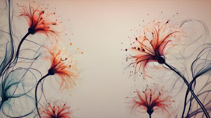 Futuristic creative abstract  flower illustration as beauty innovation concept. AI generated image,...